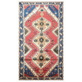 Hand Knotted 200 KPSI Ivory,Rose Wool Persian Oriental Area Rug (4'3''x7'7'') - 4'3" x 6'7"
