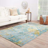 Hand-Knotted Abstract Blue Area Rug