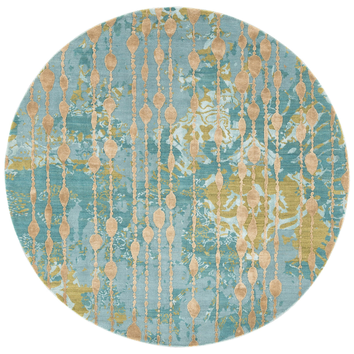 Hand-Knotted Abstract Blue Area Rug