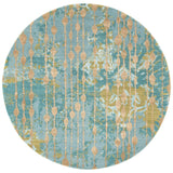 Hand-Knotted Abstract Blue Area Rug