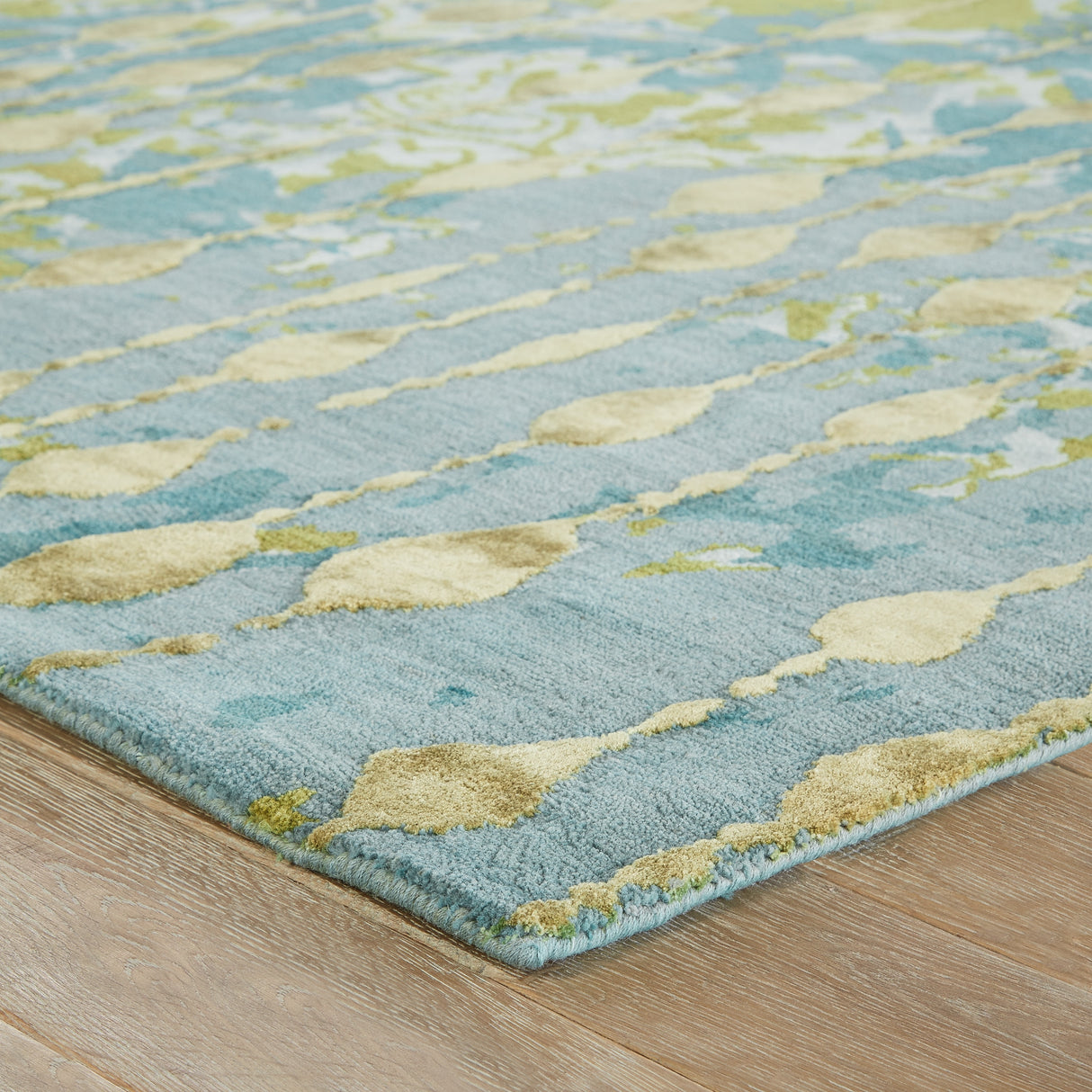 Hand-Knotted Abstract Blue Area Rug