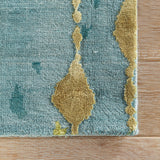 Hand-Knotted Abstract Blue Area Rug