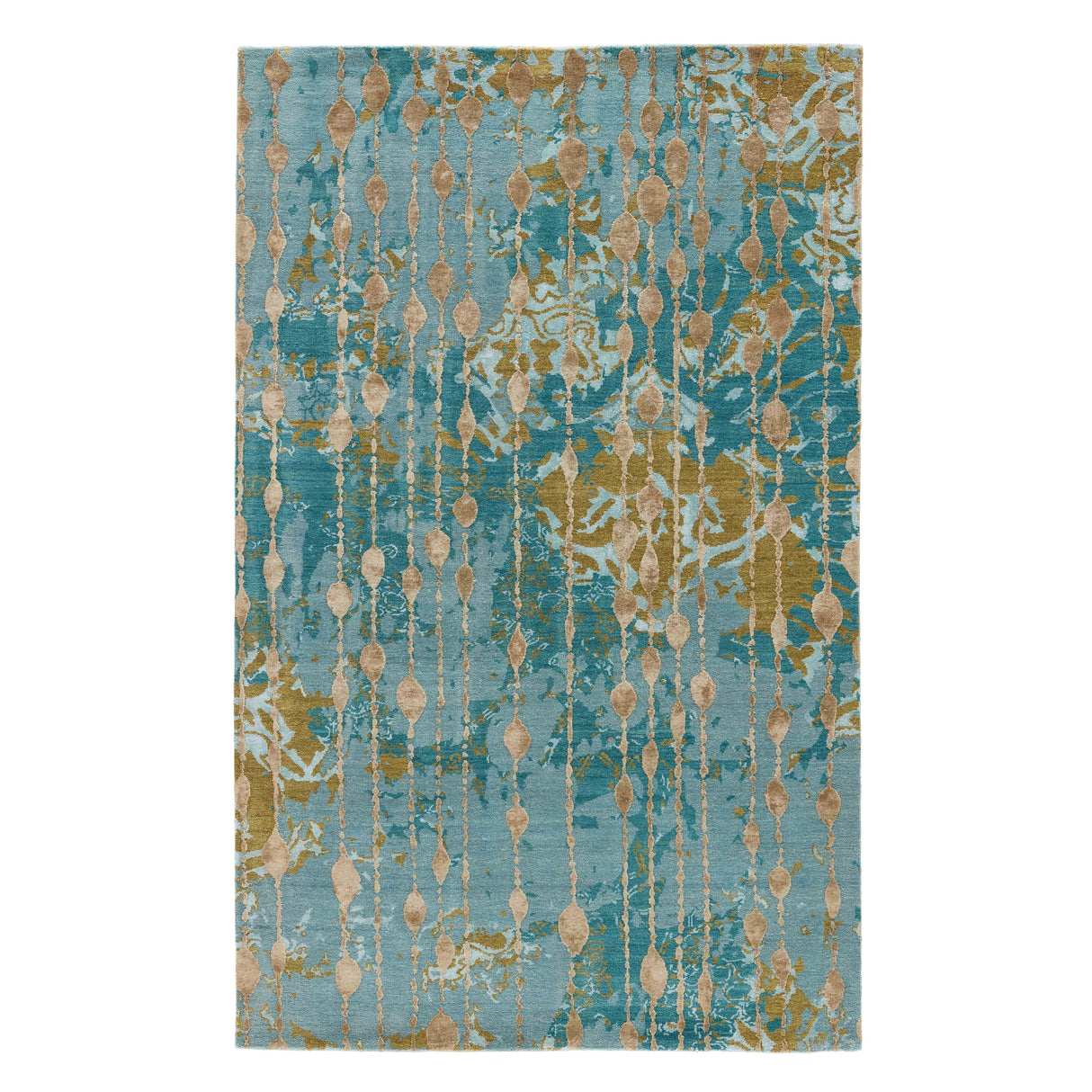 Hand-Knotted Abstract Blue Area Rug