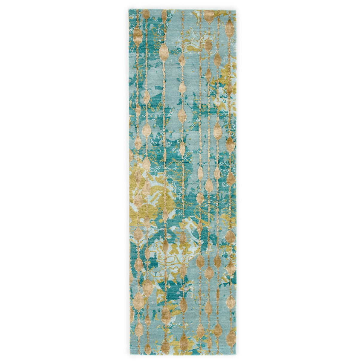 Hand-Knotted Abstract Blue Area Rug