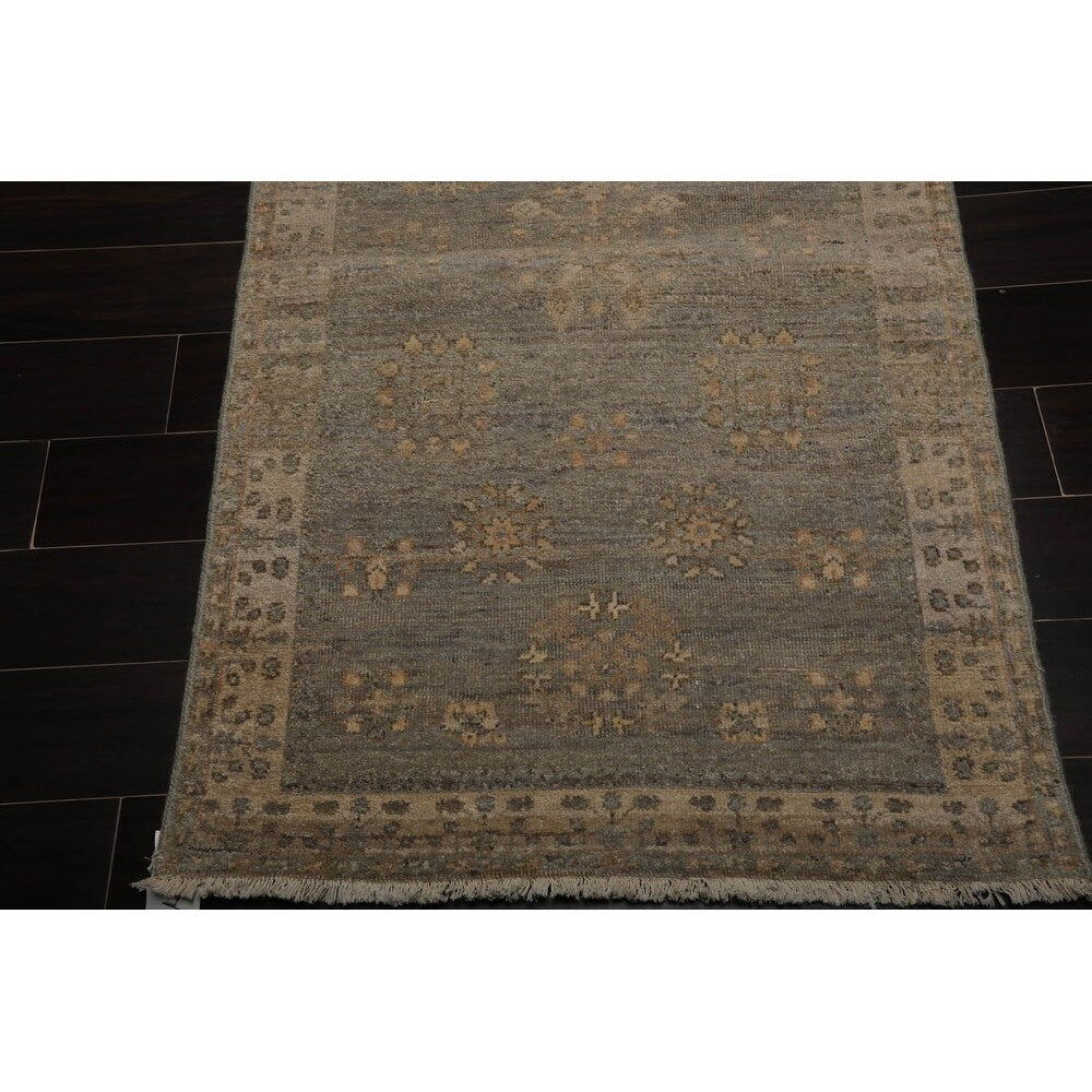 Hand Knotted Afghan Oushak Mint Wool Traditional Oriental Area Rug - 3' x 5'