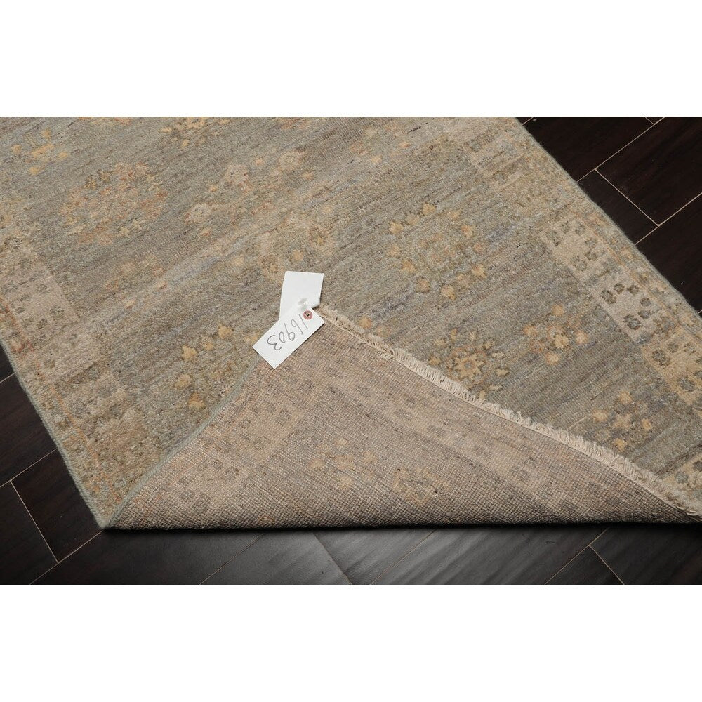 Hand Knotted Afghan Oushak Mint Wool Traditional Oriental Area Rug - 3' x 5'