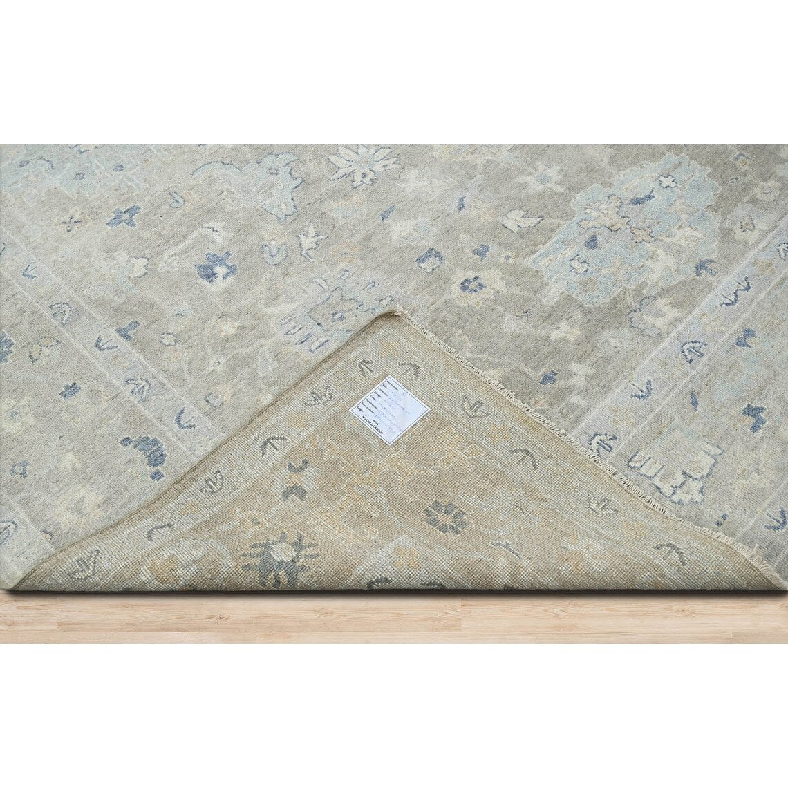 Hand Knotted Afghan Oushak Wool Traditional Oriental Area Rug Gray