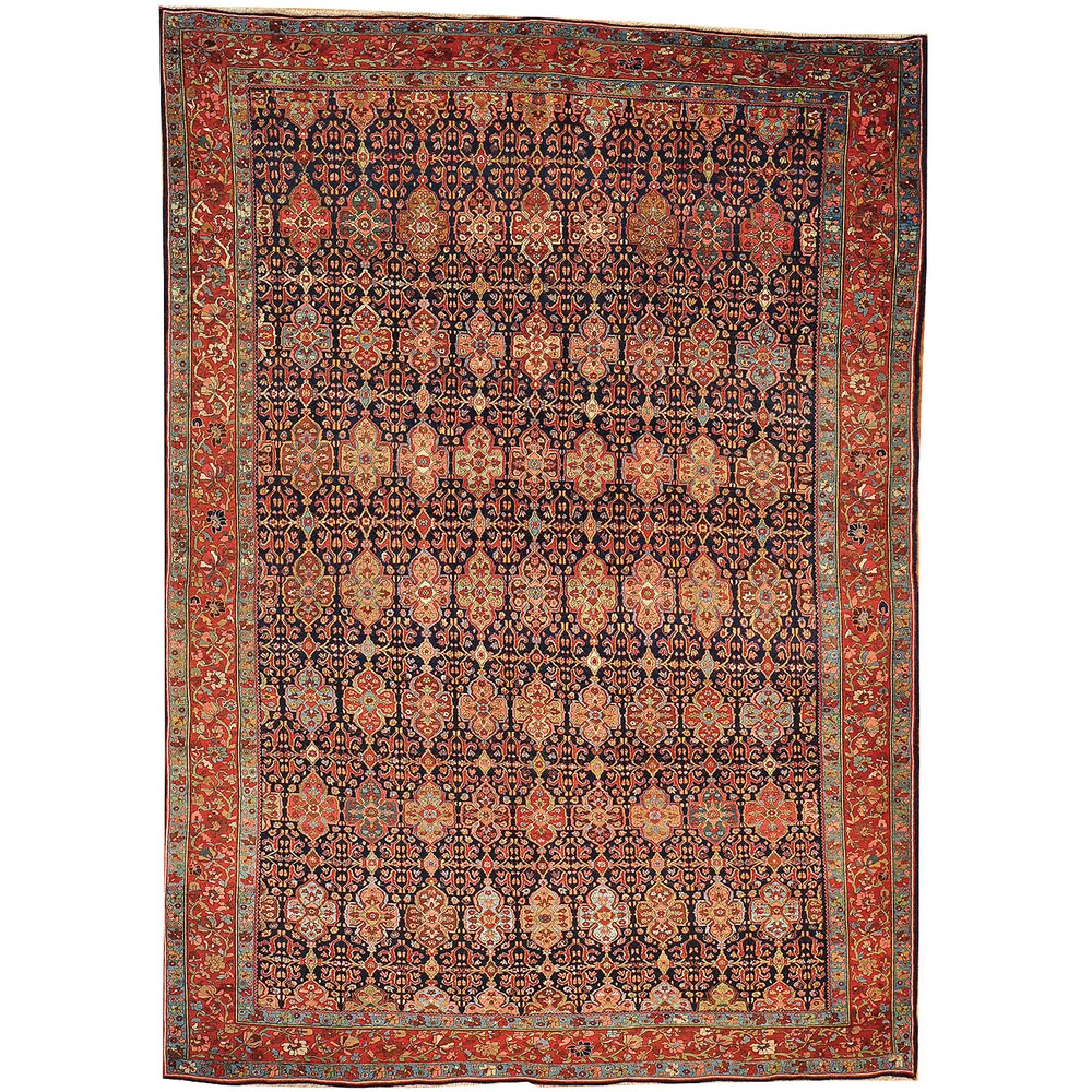 Hand-knotted Antique Persian Bidjar Rug Wool Area Rug (8'7 x 11'10)