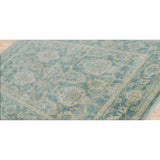 Hand Knotted Aqua Turkish Oushak Wool Transitional Oriental Area Rug - 9' x 12' 1''