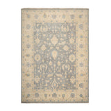 Hand Knotted Ash Gray Turkish Oushak Wool Traditional Oriental Rug - 9' 8'' x 13' 7'' - 9' 8'' x 13' 7''