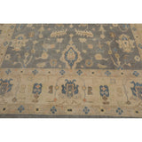 Hand Knotted Ash Gray Turkish Oushak Wool Traditional Oriental Rug - 9' 8'' x 13' 7'' - 9' 8'' x 13' 7''