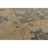 Hand Knotted Ash Gray Turkish Oushak Wool Traditional Oriental Rug - 9' 8'' x 13' 7'' - 9' 8'' x 13' 7''