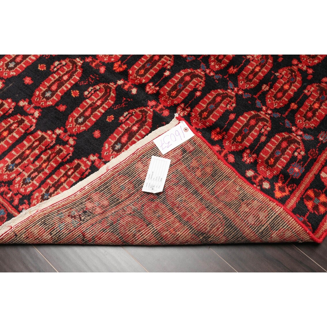 Hand Knotted Black,Coral Wool Traditional Oriental Area Rug (4x6) - 4' 2'' x 6' 6''