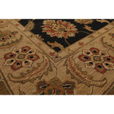 Hand Knotted Black, Tan Wool Traditional Oriental Area Rug (6x9) - 6' 1'' x 9' 2''
