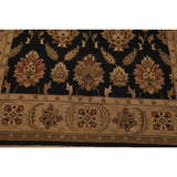 Hand Knotted Black, Tan Wool Traditional Oriental Area Rug (6x9) - 6' 1'' x 9' 2''