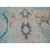 Hand Knotted Blush Turkish Oushak Wool Transitional Oriental Area Rug - 9' 1'' x 11' 10''
