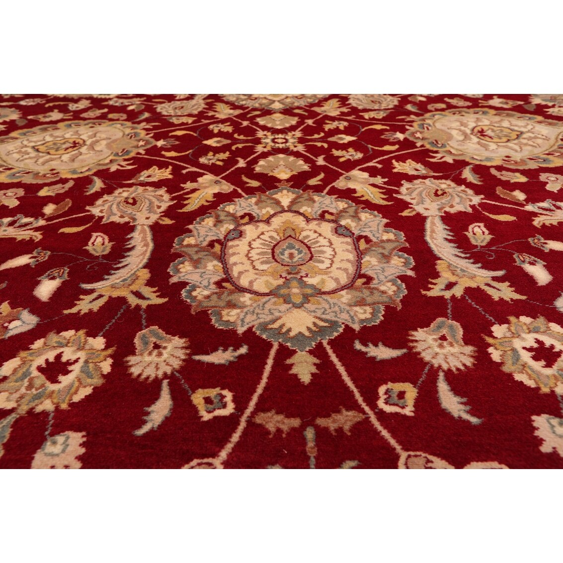 Hand Knotted Burgundy,Beige Persian Wool Oriental Area Rug (9x12) - 9' 1'' x 12' 7''