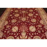 Hand Knotted Burgundy,Beige Persian Wool Oriental Area Rug (9x12) - 9' 1'' x 12' 7''