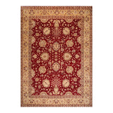 Hand Knotted Burgundy,Beige Persian Wool Oriental Area Rug (9x12) - 9' 1'' x 12' 7''