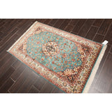 Hand Knotted Certified Silk 340-400 KPSI Persian Oriental Area Rug (3'2"x5')