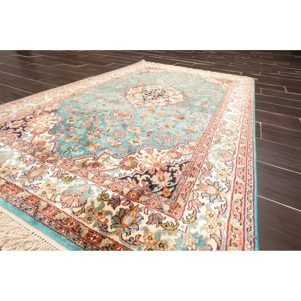 Hand Knotted Certified Silk 340-400 KPSI Persian Oriental Area Rug (3'2"x5')