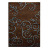 Hand Knotted Chocolate,Blue, Multi Tufenkian Tibetan Wool and Silk Traditional Oriental Area Rug (3x5) - 3' x 5'