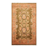 Hand Knotted Classic European Olive,Rose Tibetan Wool Traditional Oriental Area Rug (6x9) - 5' 10'' x 8' 9''