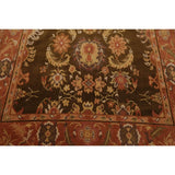 Hand Knotted Classic European Olive,Rose Tibetan Wool Traditional Oriental Area Rug (6x9) - 5' 10'' x 8' 9''