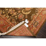 Hand Knotted Classic European Olive,Rose Tibetan Wool Traditional Oriental Area Rug (6x9) - 5' 10'' x 8' 9''