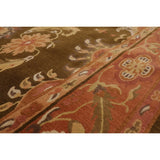 Hand Knotted Classic European Olive,Rose Tibetan Wool Traditional Oriental Area Rug (6x9) - 5' 10'' x 8' 9''