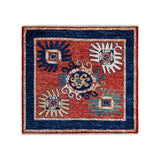 Hand Knotted Contemporary Ikat Wool Area Rug - 4' 9" x 5' 2"