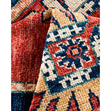 Hand Knotted Contemporary Ikat Wool Area Rug - 4' 9" x 5' 2"