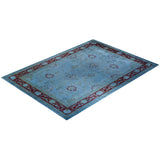 Hand Knotted Contemporary Overdyed Wool Light Blue Area Rug - 10' 1" x 14' 0"