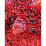 Hand Knotted Contemporary Overdyed Wool Orange Area Rug - 3' 10" x 11' 9"