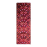 Hand Knotted Contemporary Overdyed Wool Orange Area Rug - 3' 10" x 11' 9"