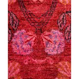Hand Knotted Contemporary Overdyed Wool Orange Area Rug - 3' 10" x 11' 9"