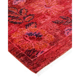 Hand Knotted Contemporary Overdyed Wool Orange Area Rug - 3' 10" x 11' 9"