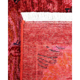 Hand Knotted Contemporary Overdyed Wool Orange Area Rug - 3' 10" x 11' 9"
