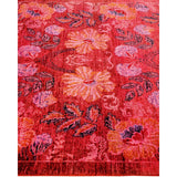 Hand Knotted Contemporary Overdyed Wool Orange Area Rug - 3' 10" x 11' 9"