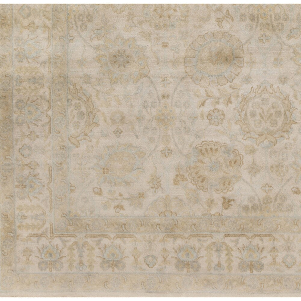 Hand-Knotted Dane Border New Zealand Wool Area Rug - 8' x 11'