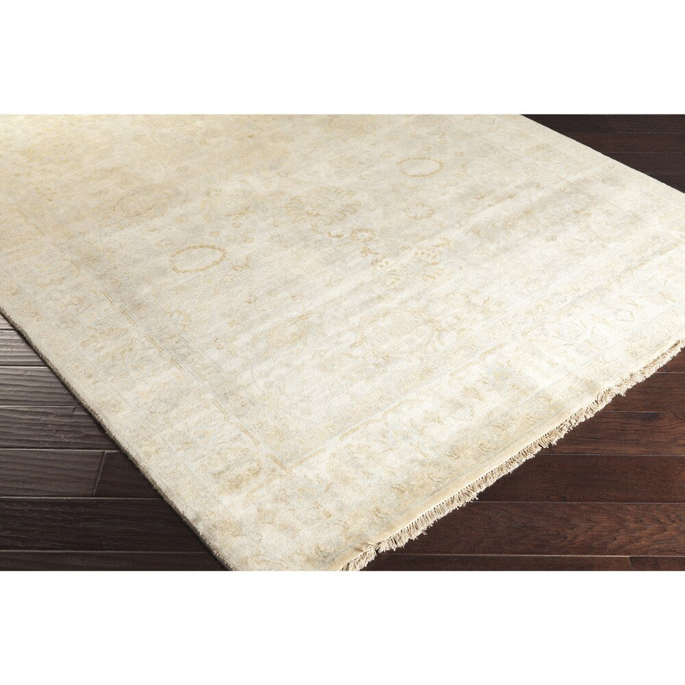 Hand-Knotted Dane Border New Zealand Wool Area Rug - 8' x 11'