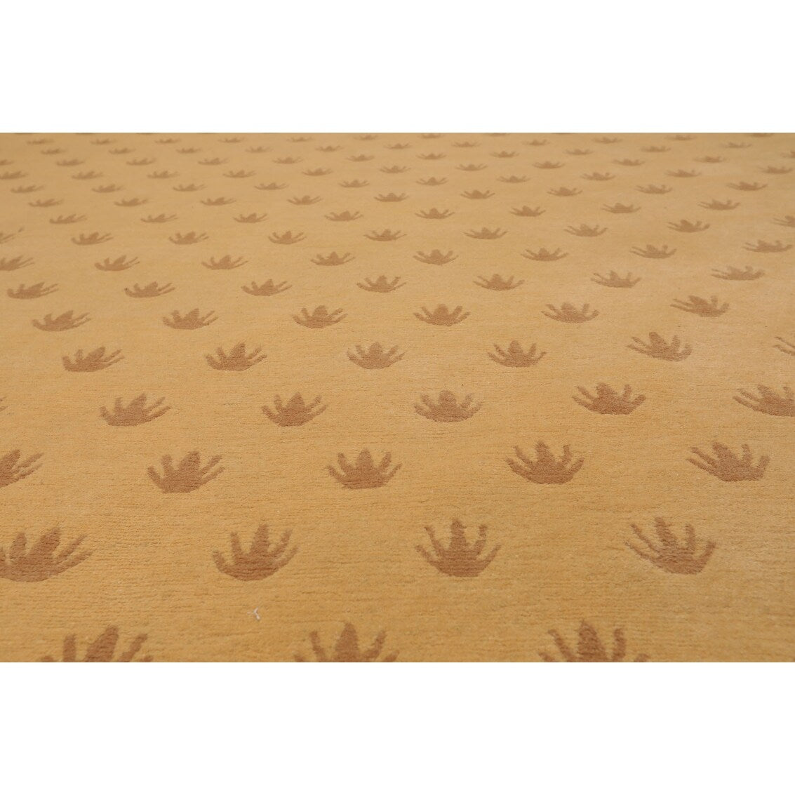 Hand Knotted Caramel, Brown Tibetan Wool Modern Oriental Area Rug (9x12) - 9' x 11' 8''