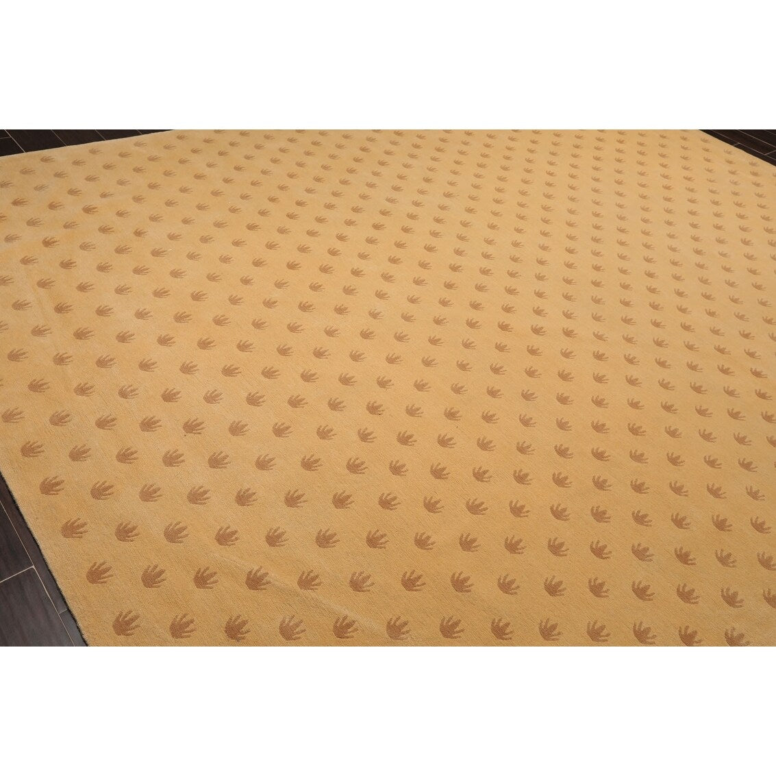 Hand Knotted Caramel, Brown Tibetan Wool Modern Oriental Area Rug (9x12) - 9' x 11' 8''