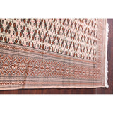 Hand Knotted Oriental Ivory Turkoman Baouch Persian Woolen Area Rug - 9'7" x 6'4"