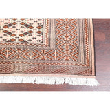 Hand Knotted Oriental Ivory Turkoman Baouch Persian Woolen Area Rug - 9'7" x 6'4"