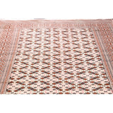 Hand Knotted Oriental Ivory Turkoman Baouch Persian Woolen Area Rug - 9'7" x 6'4"