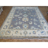 Hand Knotted Gray Oushak with Wool Oriental Rug (12' x 15'1") - 12' x 15'1"