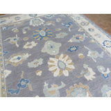 Hand Knotted Gray Oushak with Wool Oriental Rug (12' x 15'1") - 12' x 15'1"