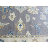 Hand Knotted Gray Oushak with Wool Oriental Rug (12' x 15'1") - 12' x 15'1"