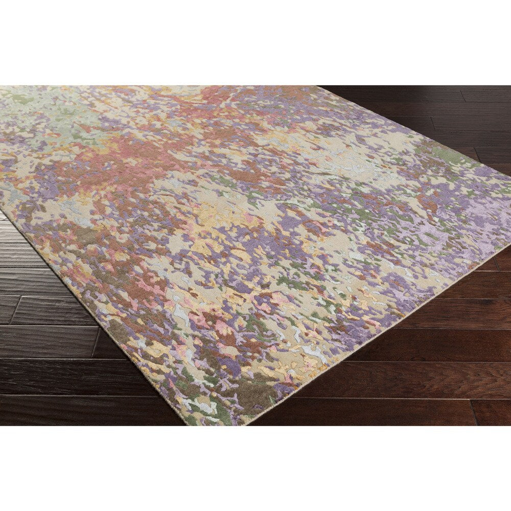 Hand-Knotted Helston Abstract Viscose Area Rug - 9' x 13'